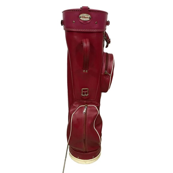 Vintage Wilson Country Club Red Golf Club Bag Made In USA RARE RED LEATHER COLOR - Picture 6 of 10